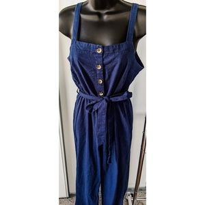 Charlotte Russe navy blue wrap jumpsuit